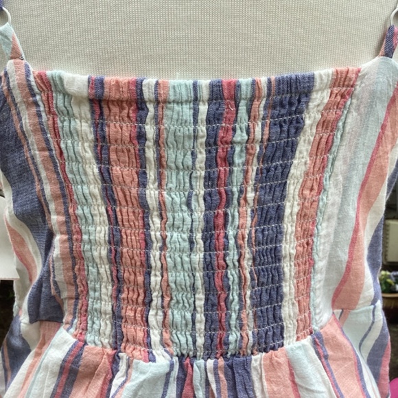 Sandy and Sid women's striped Sun dress large lined ribbed back spaghetti strap - Picture 8 of 12